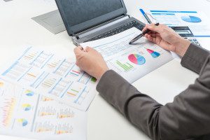 Businessman Analyzing Report, Business Performance Concept